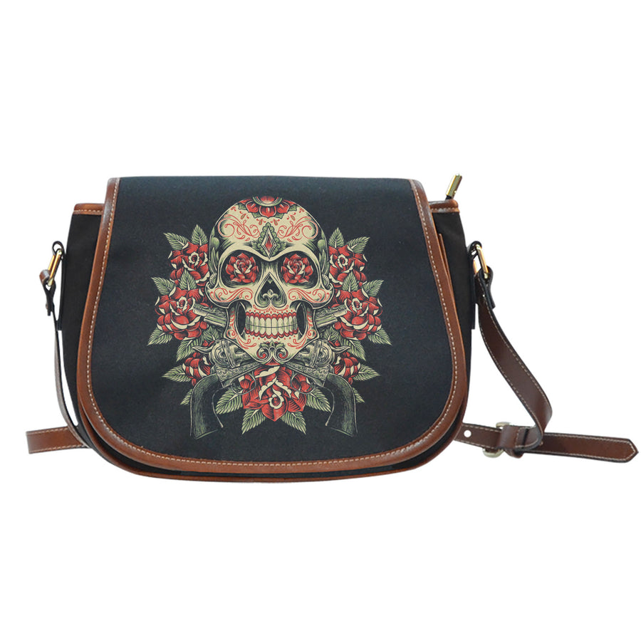 Skull And Roses - Saddle Bag