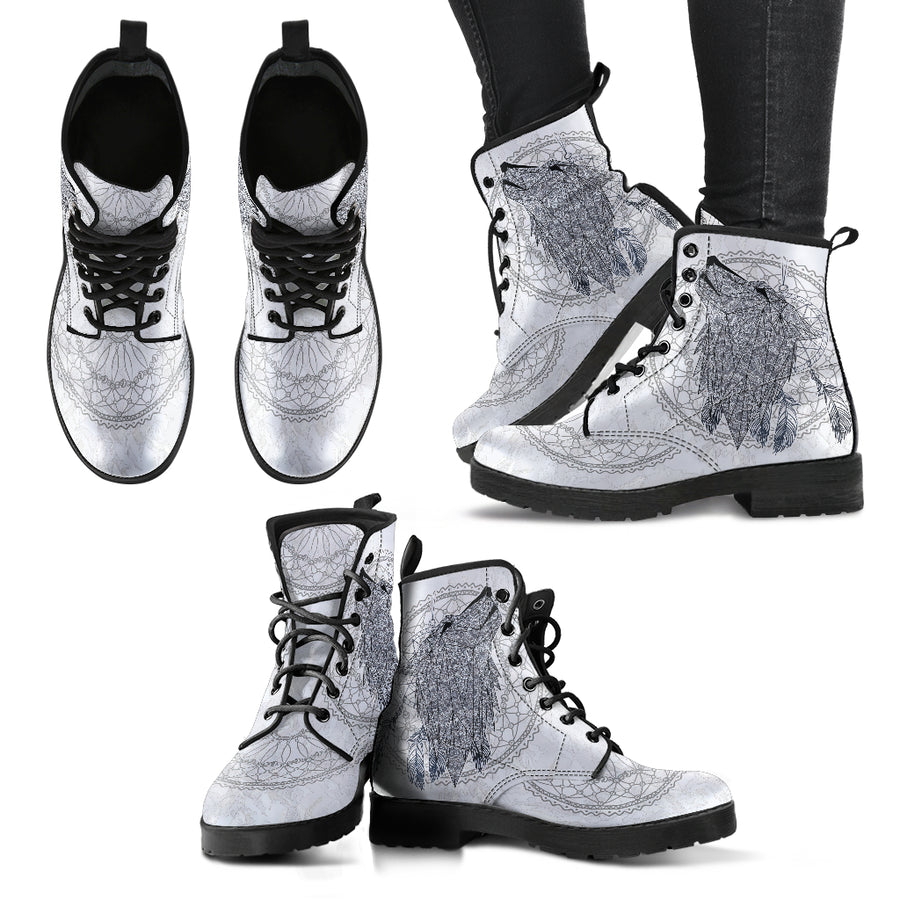 Wolf Dream Catcher Handcrafted Boots