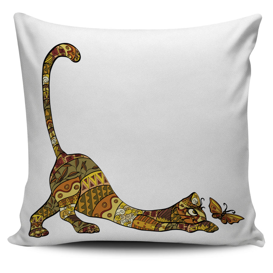 Cat and Butterfly Pillow Cover