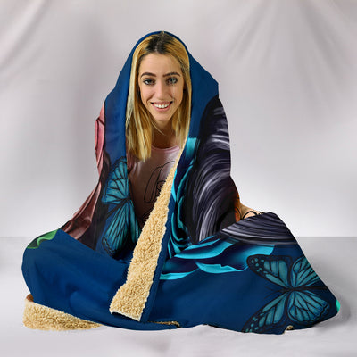 Calavera Hooded Blanket - Blue