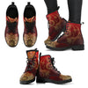 Red Sun and Moon Handcrafted Leather Boots