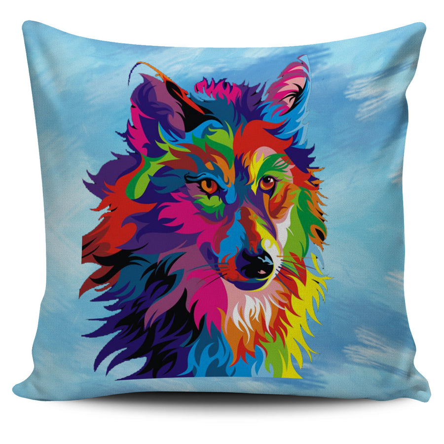 Painted Wolf Pillow Cover