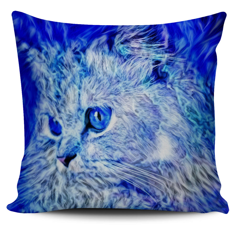 Blue Cat 3 Pillow Cover