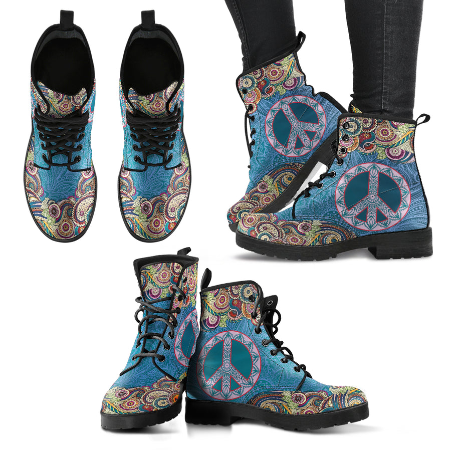 Mandala Peace Women's Leather Boots