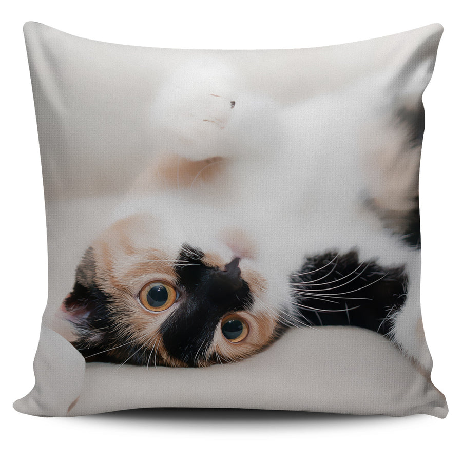 Cat On Back Painted - Pillow Cover