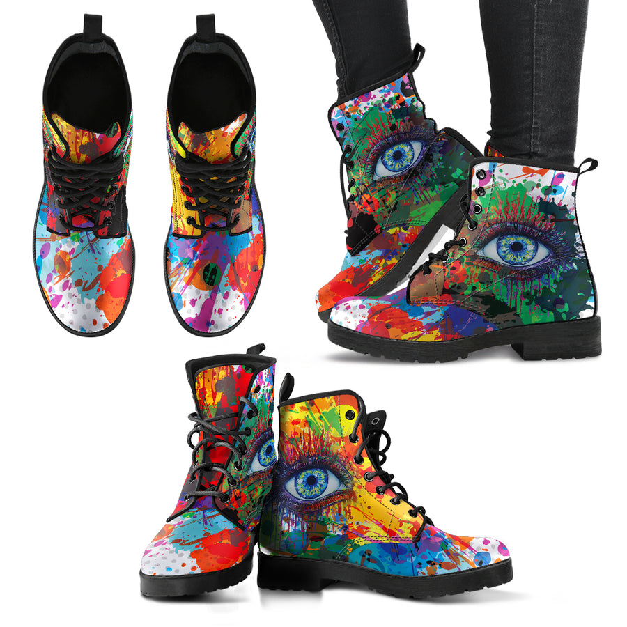 Rainbow Eye Women's Leather Boots
