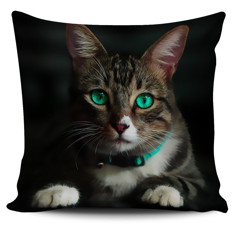 Pillow Cover Emerald Eye Cat Painted