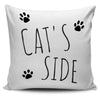 Cat's Side White Pillow Cover