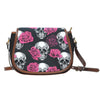Pink Floral Skull - Saddle Bag