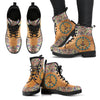 Peace Mandala Brown Handcrafted Boots