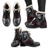 Skull Play Cards - Faux Fur Leather Boots