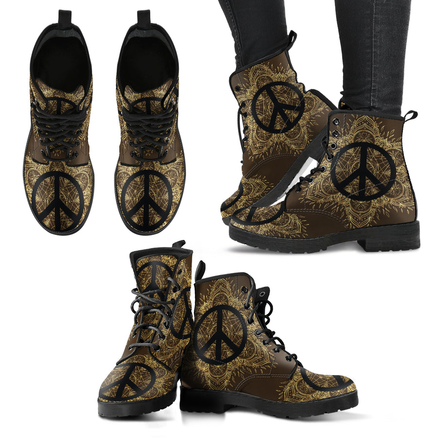 Peace Mandala Women's Leather Boots