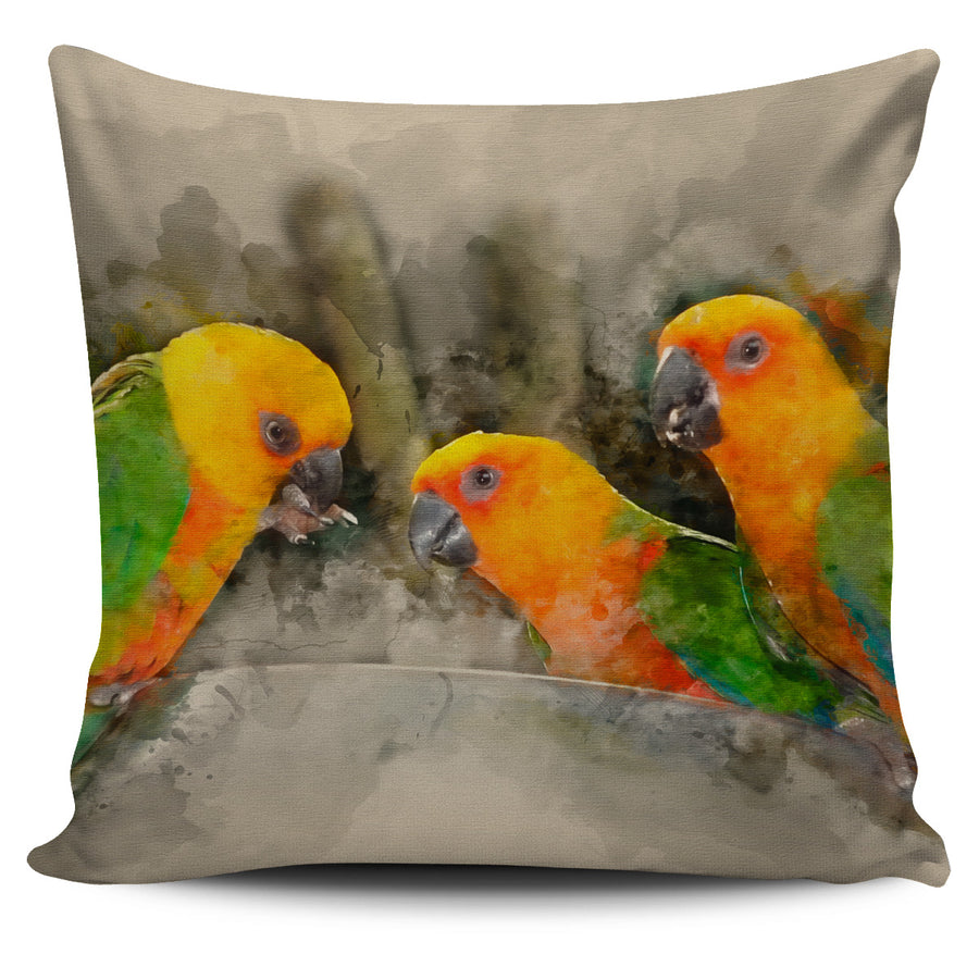 Sun Conures Parakeets Pillow Cover
