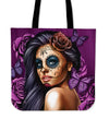 Calavera - Purple - Linen Tote Bag