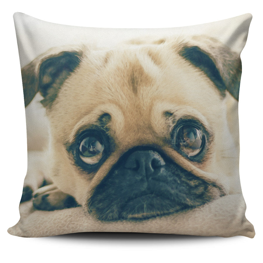 Pug Puppy Watercolor - Pillow Cover