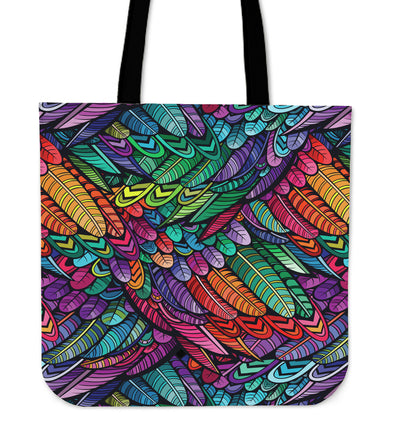 Boho Feathers - Linen Tote Bag