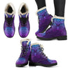 Purple Butterfly - Faux Fur Leather Boots