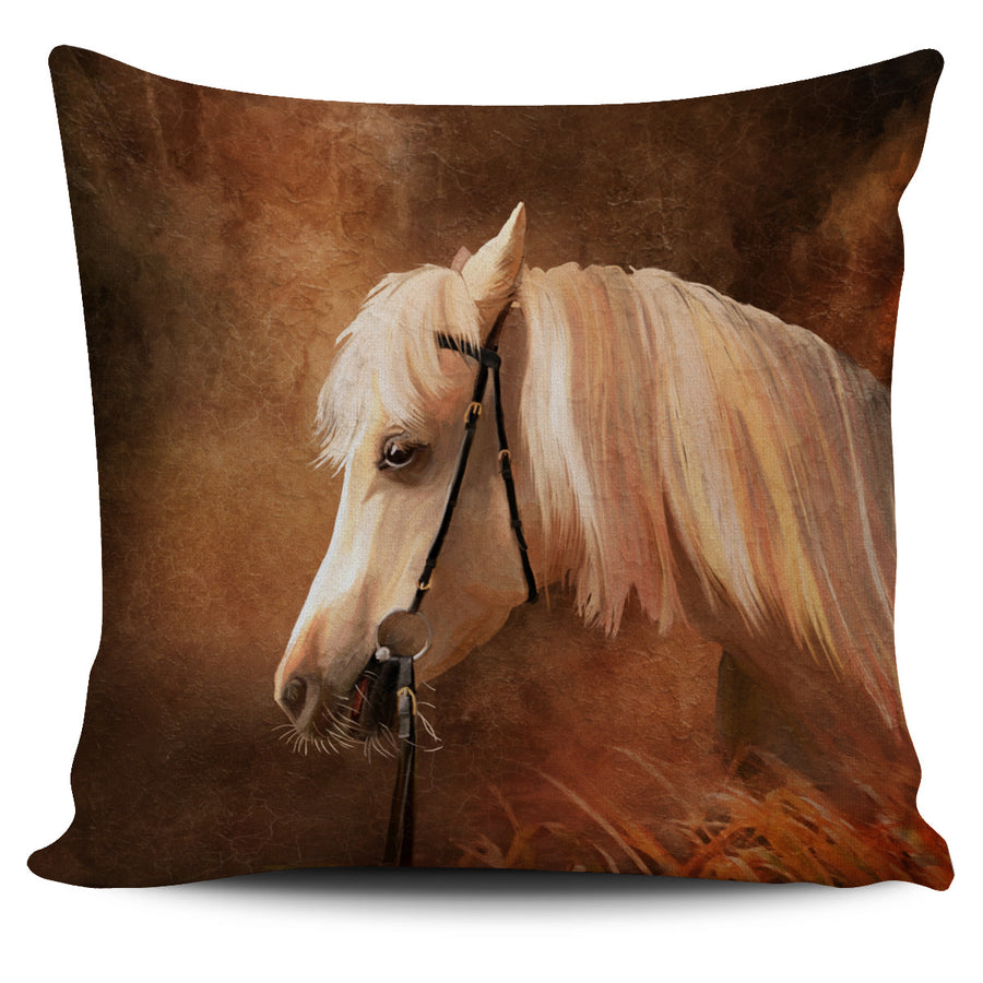 White Horse Pillow Cover