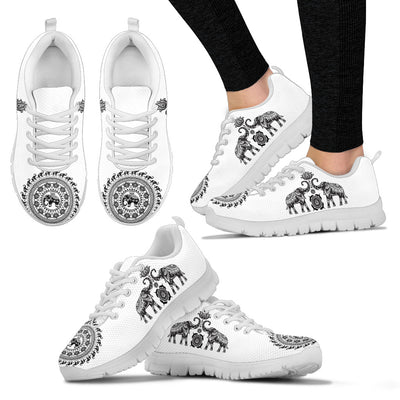 Elephant Mandala White - Sneakers