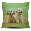 Puppies On Grass Watercolor - Pillow Cover