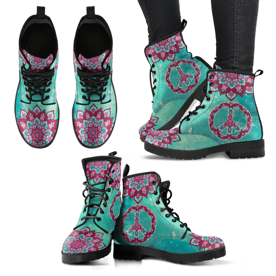 Peace Mandala Handcrafted Boots