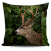 Deer Head Green Pillow Cover