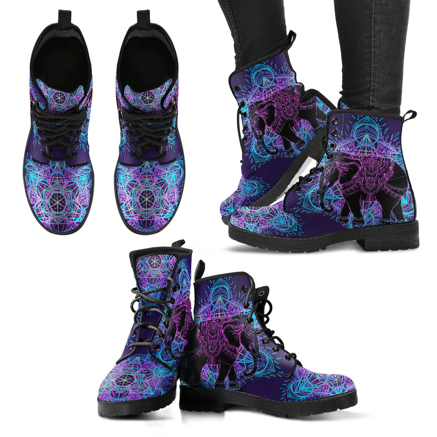 Mandala Elephant Women's Leather Boots