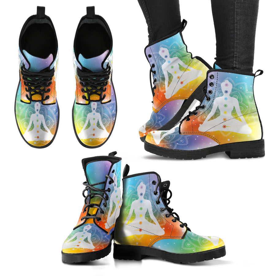 Mandala Chakra Design Women's Leather Boots