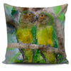 Brown Throated Parakeets Colored Pillow Cover
