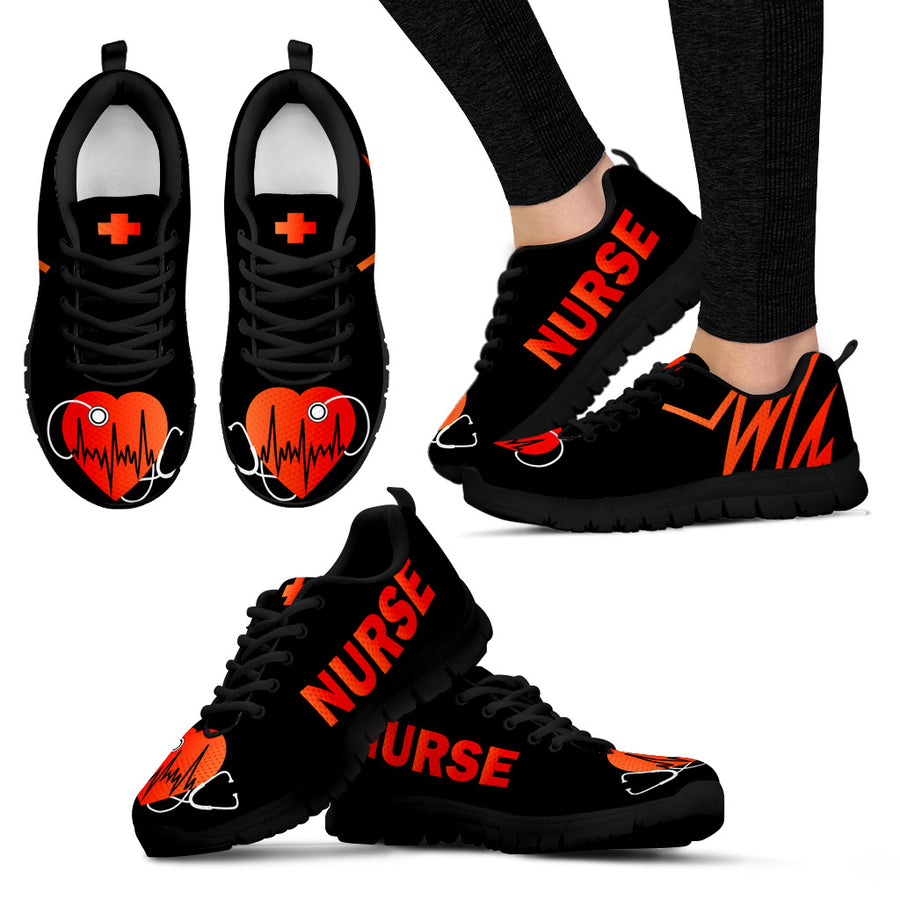 Nurse Heart Stethoscope Women's Sneakers