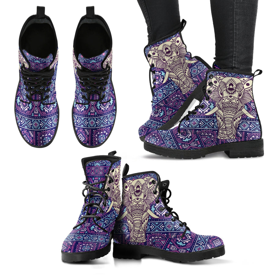 Boho Elephant Women's Leather Boots