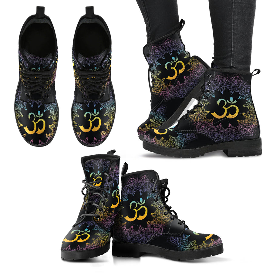 Ohm Mandala Fractal Women's Leather Boots