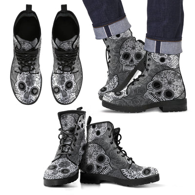 Black & White  Sugar Skull - Boots