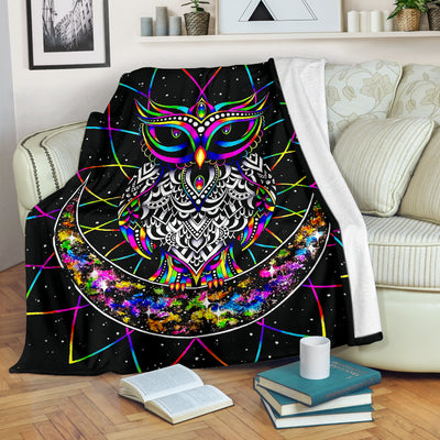 Colourful Owl - Premium Blanket