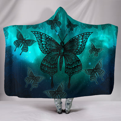Magic Butterflies Green Hooded Blanket