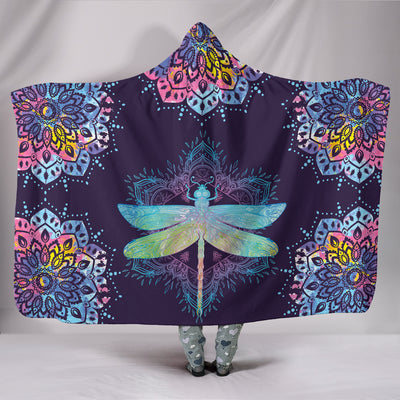 Dragonfly Mandala - Hooded Blanket