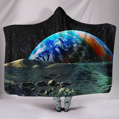 Earth From The Moon - Hooded Blanket