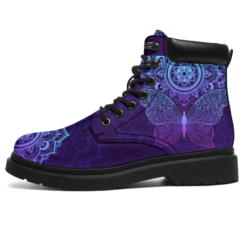 purple butterfly boots