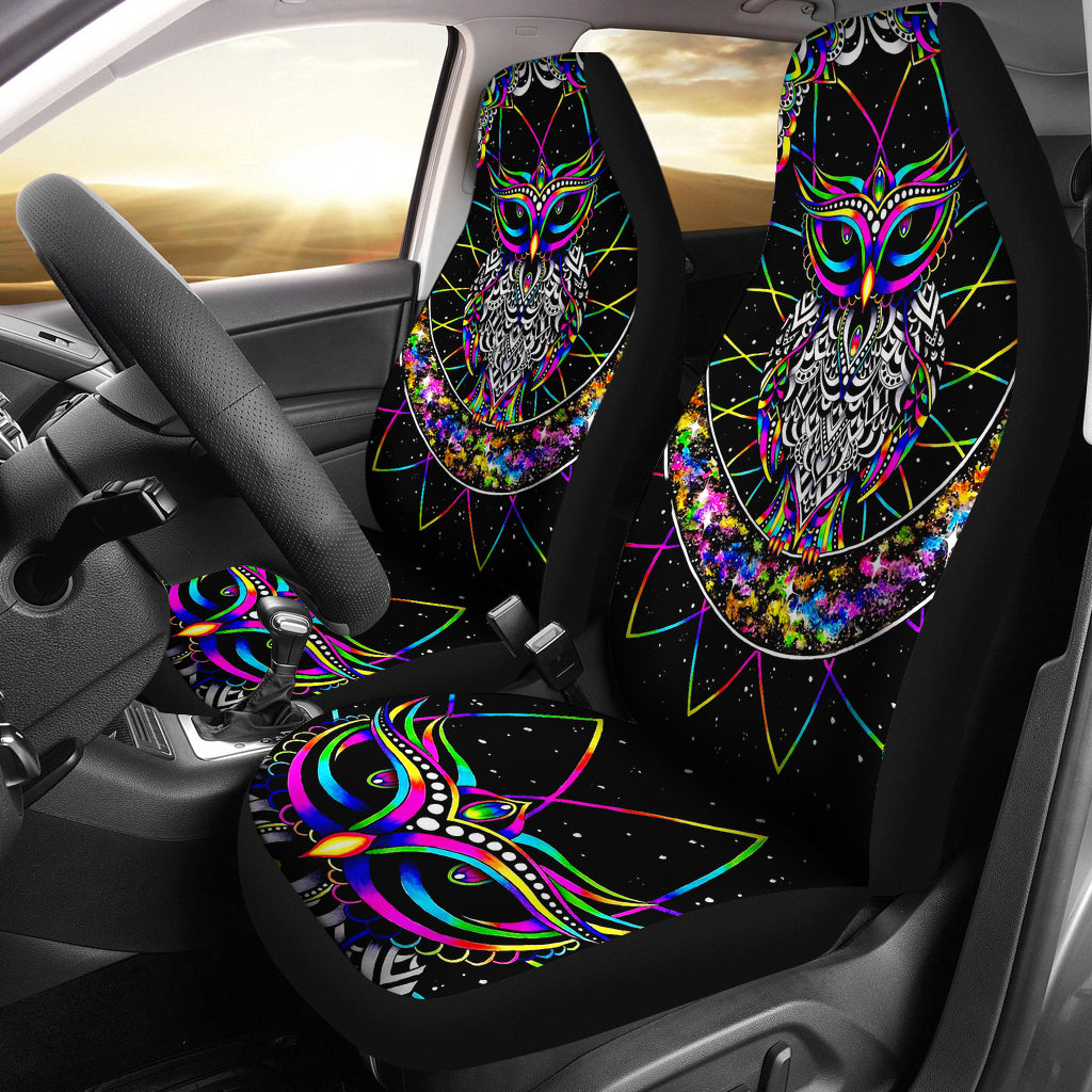 Colourful Owl - Car Seat Covers (Set of 2) - Luvlavie