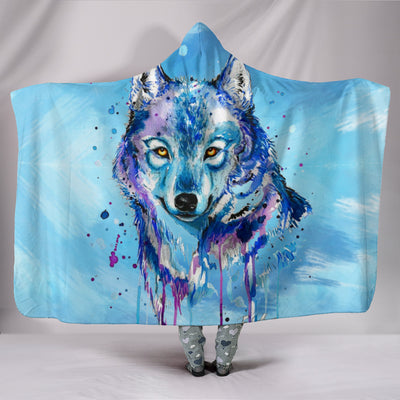 Watercolour Wolf - Hooded Blanket