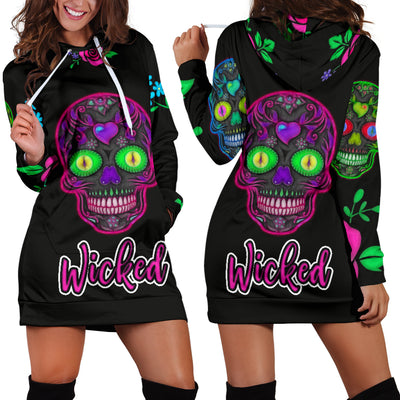 Wicked Skulls Hoodie Dress