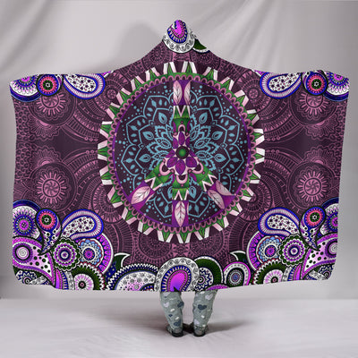 Purple Peace Mandala - Hooded Blanket