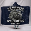 You and Me - Navy - Hooded Blanket