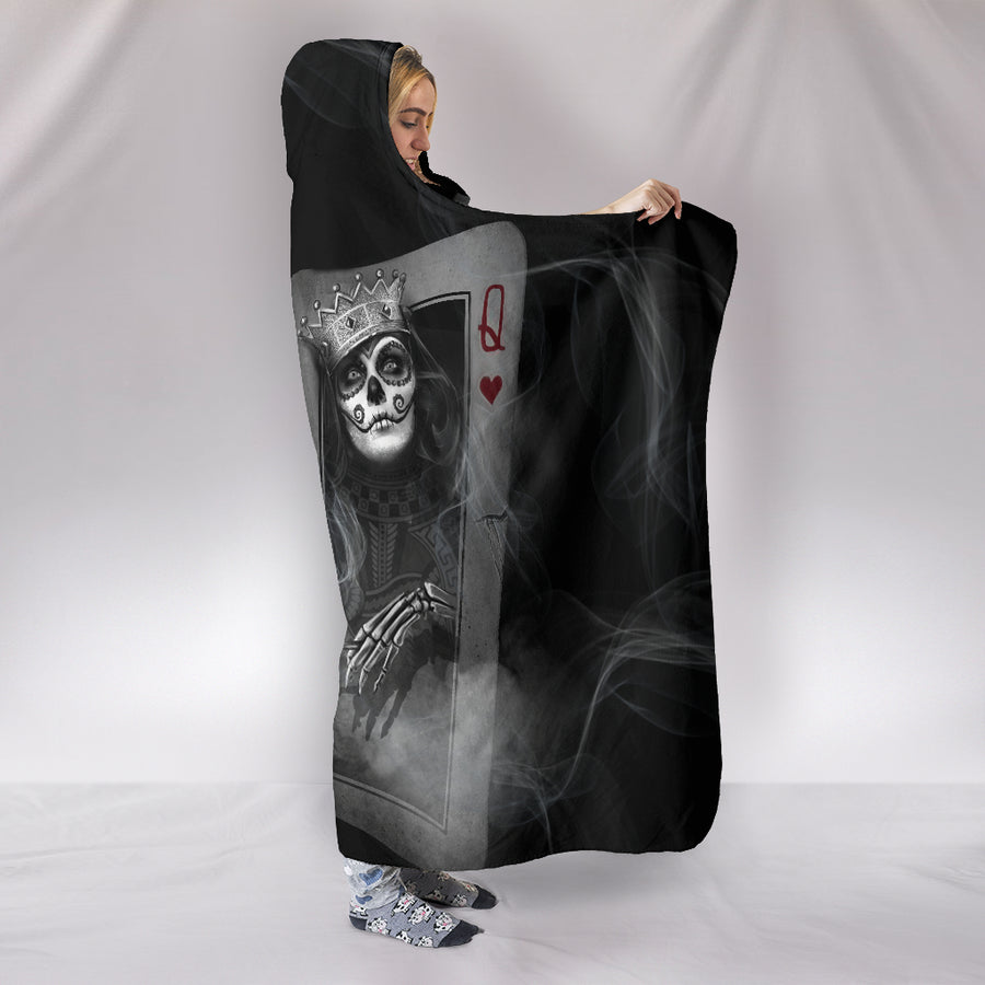 Skull Play Cards - Hooded Blanket