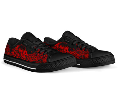 Red Skull Mandala - Low Tops