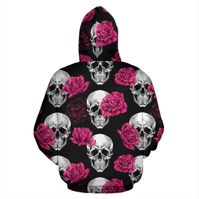 Pink Floral Skull - Hoodie