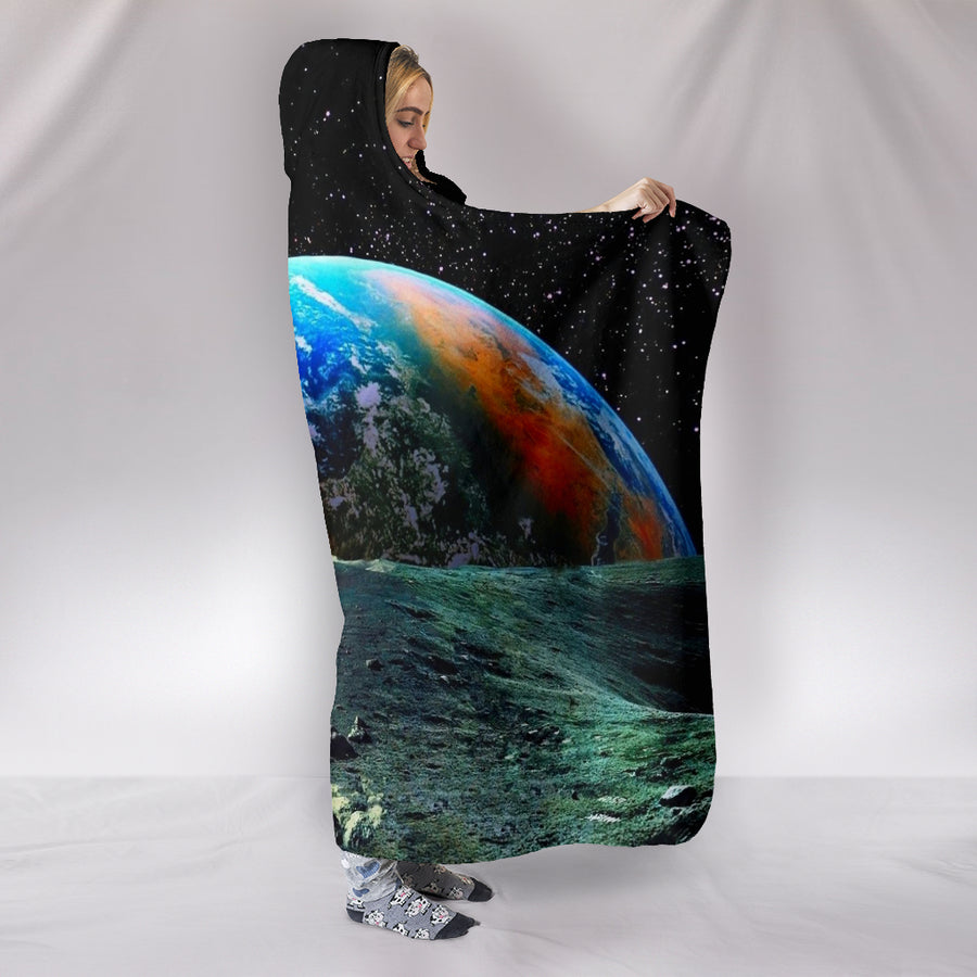 Earth From The Moon - Hooded Blanket