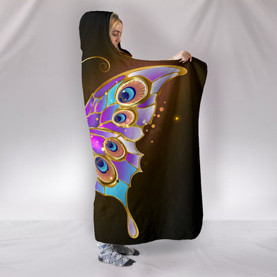 Golden Butterfly Hooded Blanket