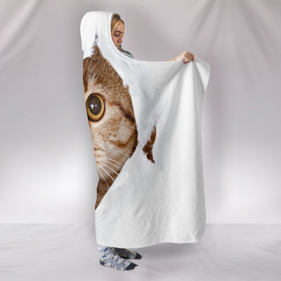 Hiding Cat Hooded Blanket