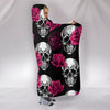 Pink Floral Skull - Hooded Blanket